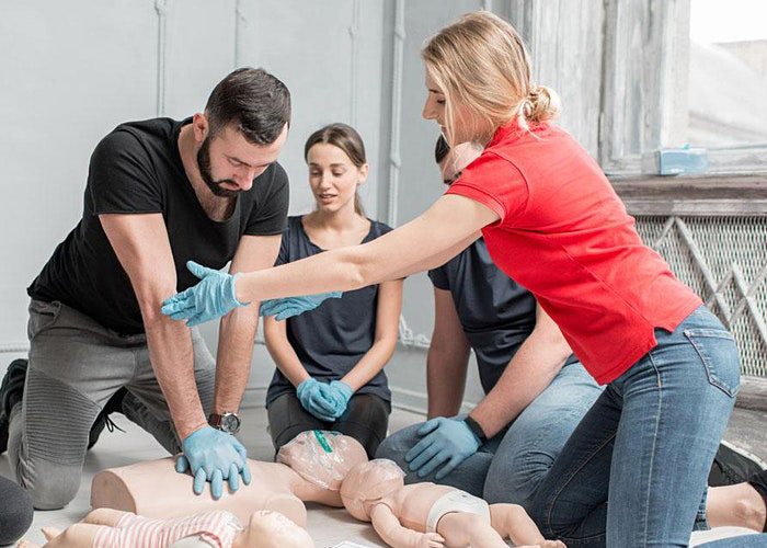 Instructor leading emergency training